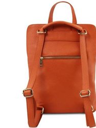 Clementine Soft Pebbled Leather Pocket Backpack | Bdabl