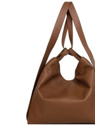 Dark Tan Pebbled Leather Convertible Tote Backpack | Baldi