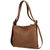 Dark Tan Pebbled Leather Convertible Tote Backpack | Baldi