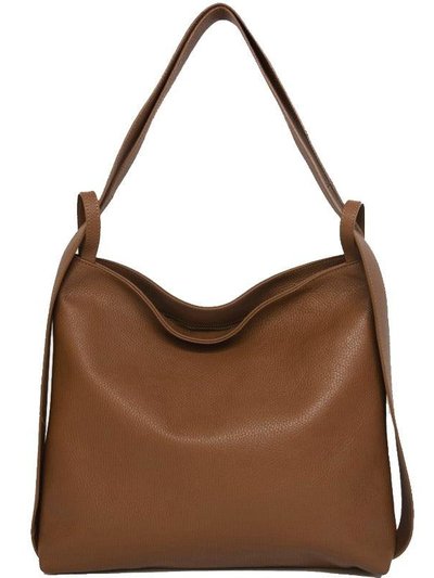 Sostter Dark Tan Pebbled Leather Convertible Tote Backpack | Baldi product