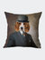 Dog In A Bowler Hat Oil Painting Cushion Pillow - Multicolour
