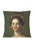 Girl With The Orange Pencil Oil Painting Cushion Pillow - Multicolour