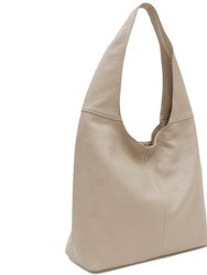 Ivory Soft Pebbled Leather Hobo Bag | Bbrad
