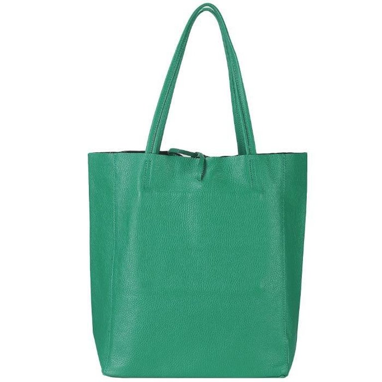 Jade Green Pebbled Leather Tote Shopper | Byxal - Jade Green