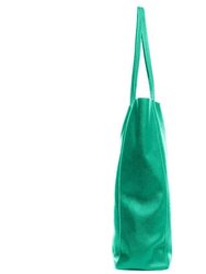 Jade Green Pebbled Leather Tote Shopper | Byxal