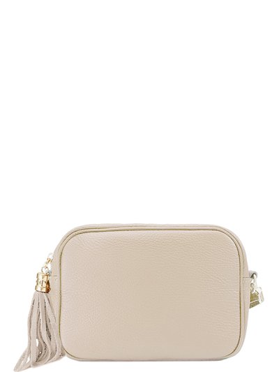 Sostter Light Taupe Small Leather Tassel Crossbody Bag  | bxyay product