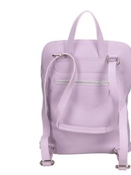 Lilac Soft Premium Pebbled Leather Pocket Backpack
