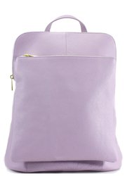 Lilac Soft Premium Pebbled Leather Pocket Backpack - Lilac