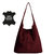 Maroon Soft Suede Hobo Shoulder Bag