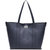 Navy Blue Horizontal Turnlock Leather Tote Bag | Baxdd