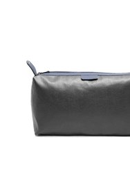 Navy Blue Horizontal Turnlock Leather Tote Bag | Baxdd