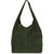 Olive Soft Suede Leather Hobo Shoulder Bag | Biaix - Olive