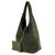 Olive Soft Suede Leather Hobo Shoulder Bag | Biaix