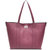 Plum Horizontal Turnlock Leather Tote Bag | Birxx