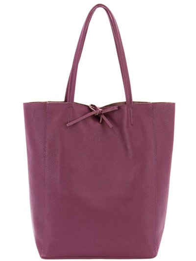 Sostter Plum Pebbled Leather Tote Shopper | Brilx product
