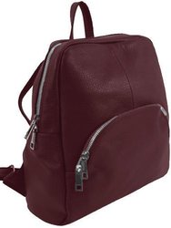 Plum Small Pebbled Leather Backpack | Bxbae