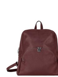 Plum Small Pebbled Leather Backpack | Bxbae - Plum