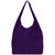 Purple Soft Suede Leather Hobo Shoulder Bag - Purple