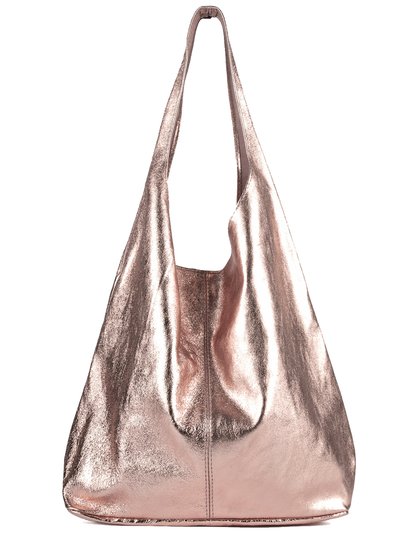 Sostter Rose Gold Metallic Leather Hobo Shoulder Bag product