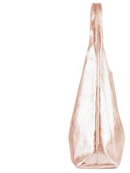 Rose Gold Metallic Leather Hobo Shoulder Bag