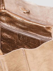 Rose Gold Metallic Leather Tote Shopper Bag