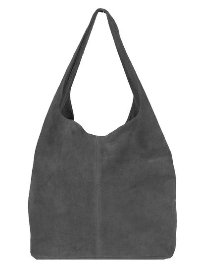 Sostter Silver Grey Soft Premium Suede Hobo Shoulder Bag product