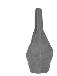 Silver Grey Soft Premium Suede Hobo Shoulder Bag