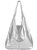 Silver Metallic Leather Hobo Shoulder Bag