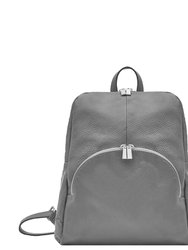 Slate Grey Small Pebbled Leather Backpack | Bxbxr - Slate Grey