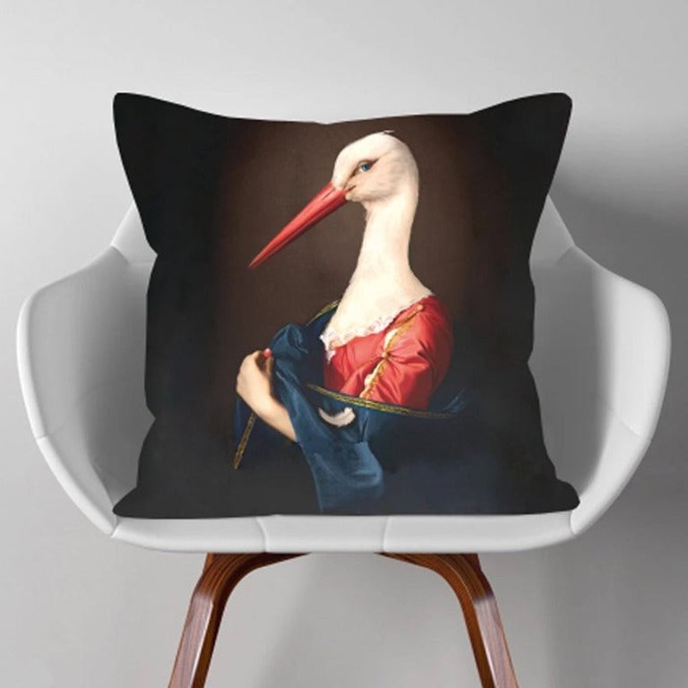 Swan In Full Regalia Oil Painting Cushion Pillow