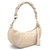 Warm Stone Pebbled Baguette Leather Shoulder Bag | Bdxea