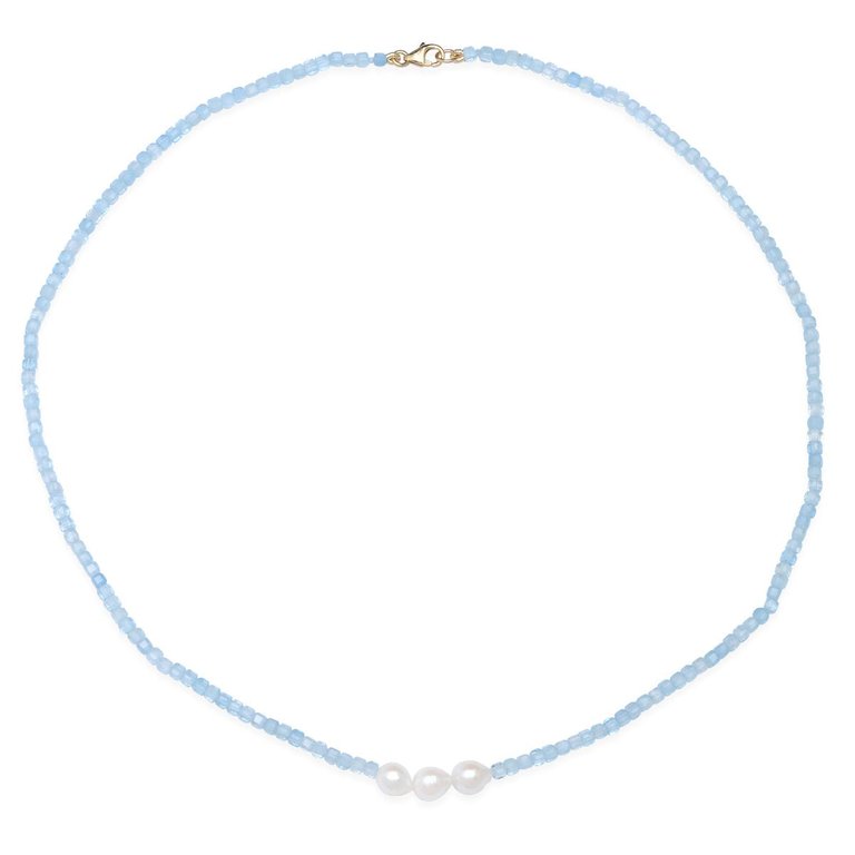 Swimming In Pearls Necklace - Blue