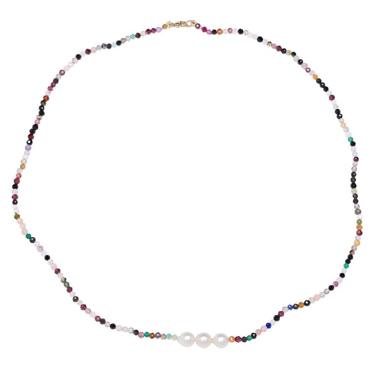 Tourmaline And Pearl Necklace - Multi