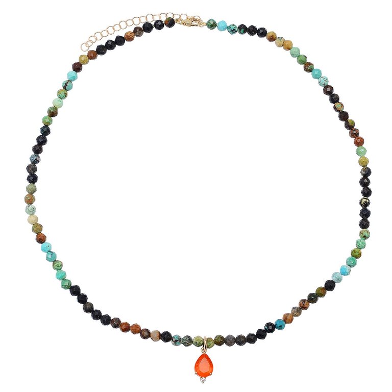 Turquoise And Ethiopian Opal Necklace - Multi