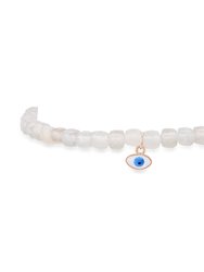 Moonstone Evil Eye Protection Bracelet - White