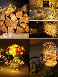220 LED Solar Firefly Bunch Copper Wire String Light
