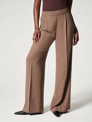 Crepe Pleated Trouser In Cedar - Cedar