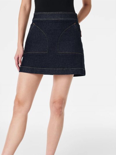 Spanx Denim Mini Skirt In Raw Indigo product
