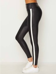 Faux Leather Stripe Legging