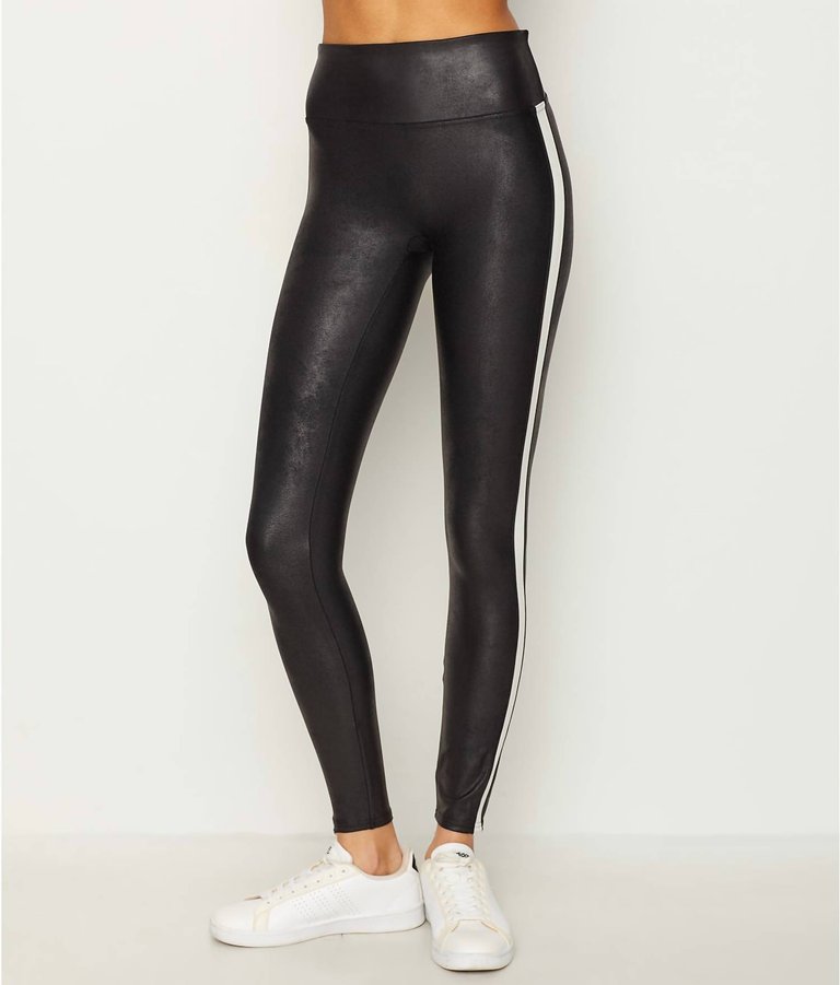 Faux Leather Stripe Legging