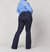 Faux Suede Flare Pants In Navy