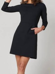 The Perfect A-Line 3/4 Sleeve Dress - Classic Black