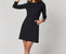 The Perfect A-Line 3/4 Sleeve Dress - Classic Black