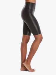 Women's Faux Leather Bike Short