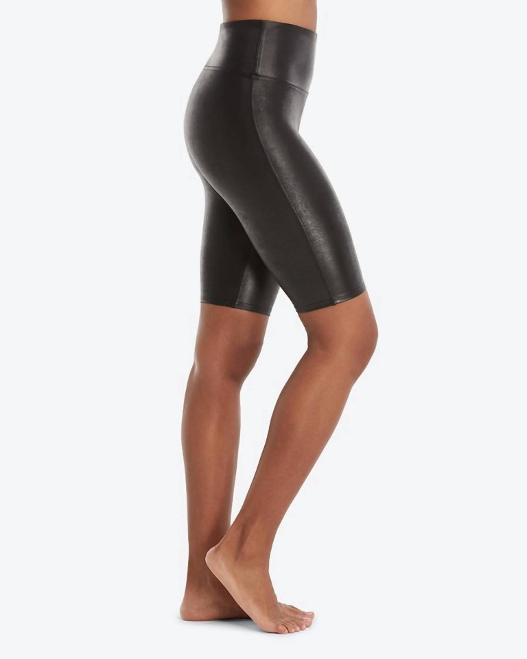 Women's Faux Leather Bike Short