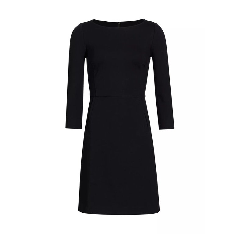 Women's The Perfect A-Line 3/4 Sleeve Mini Dress - Classic Black