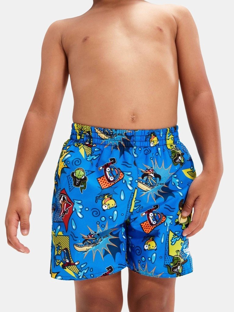 Boys Learn To Swim 11 Swim Shorts - Blue/Yellow - Blue/Yellow