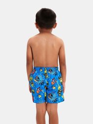 Boys Learn To Swim 11 Swim Shorts - Blue/Yellow