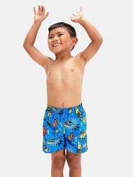 Boys Learn To Swim 11 Swim Shorts - Blue/Yellow