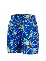 Childrens/Kids Corey Croc Swim Shorts - Blue/Green/White